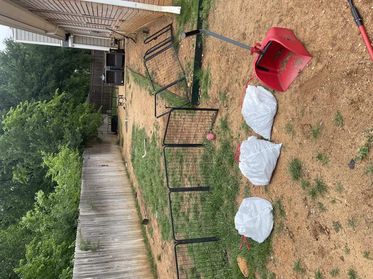 A1 Scoop Warriors dog poop removal large yard cleanup with three full bags collected from multi-dog household with kennels