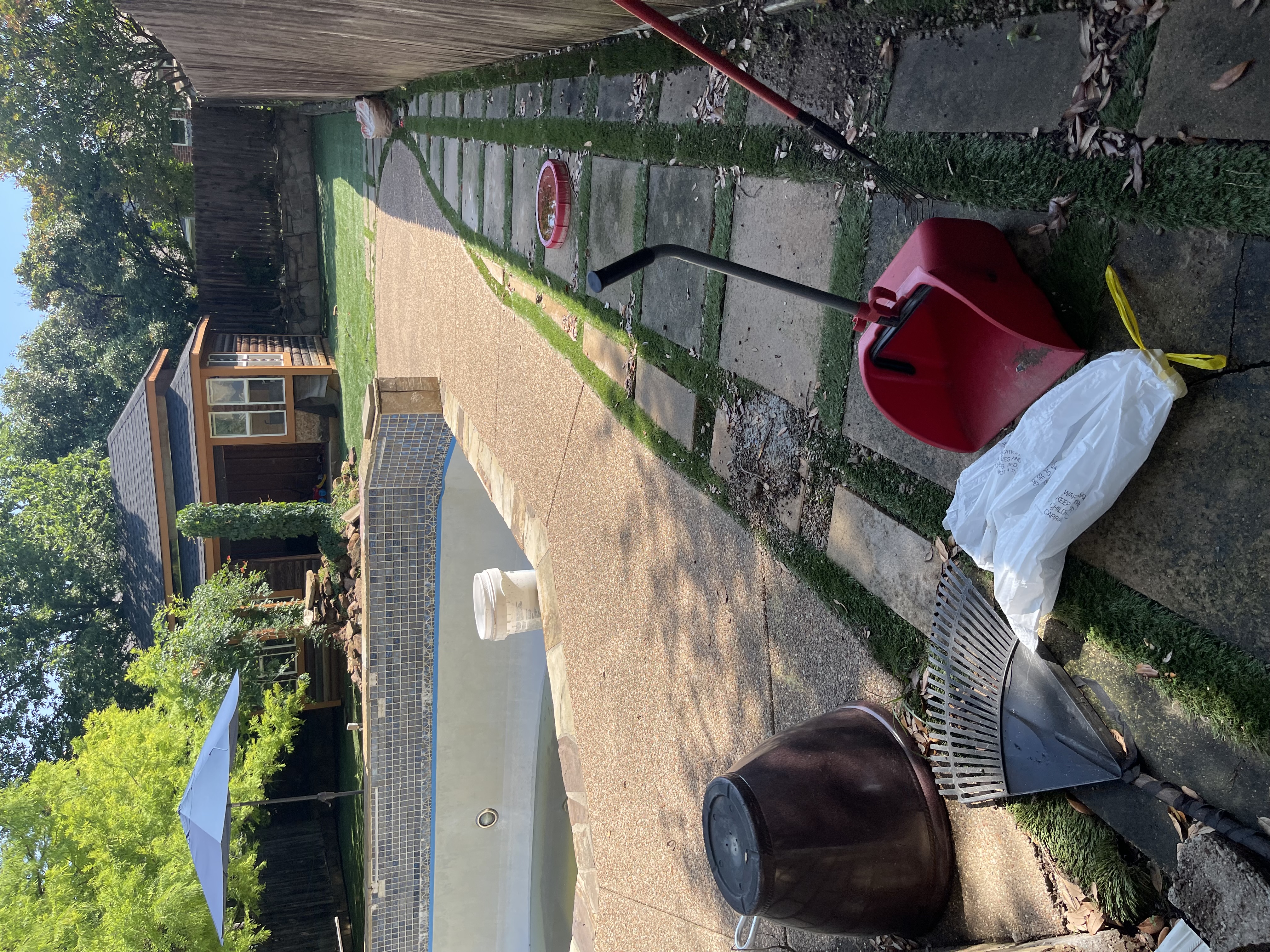 A1 Scoop Warriors pet waste removal completed on an established yard with pool and patio area